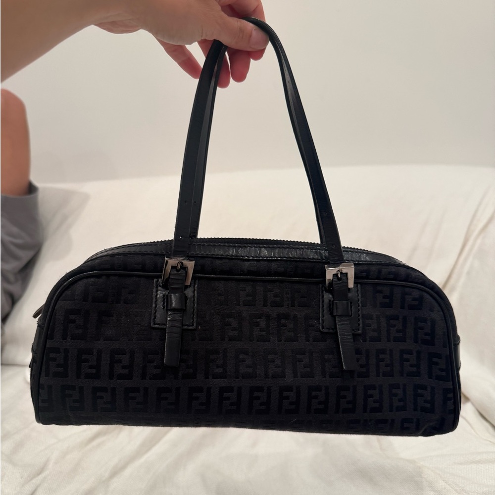 Fendi Black Shoulder Bag with Iconic Monogram